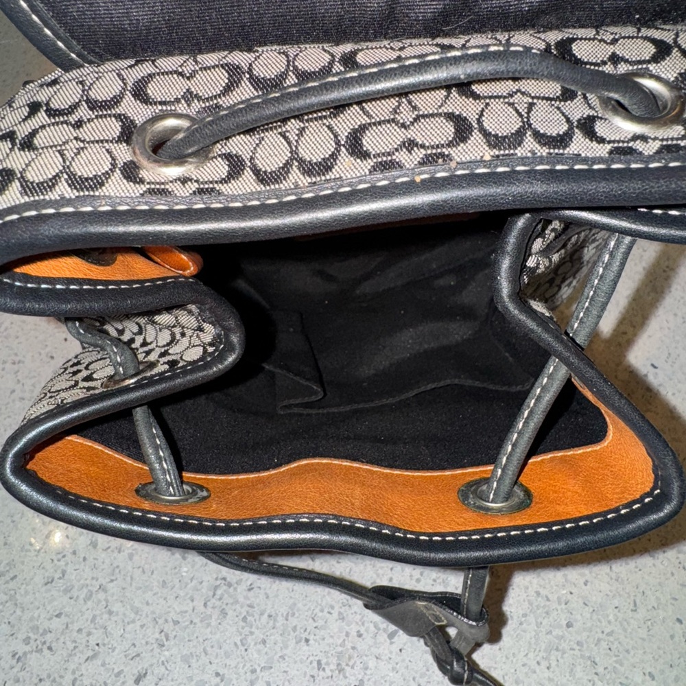 Coach Monogram Black and Tan Backpack - Picture 5 of 6